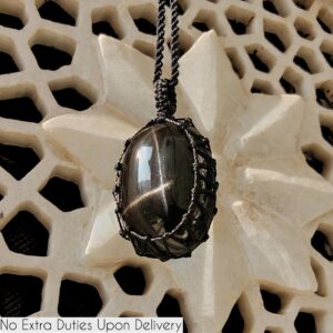 High-quality Black Star Diopside Necklace, Black Pendant Necklace, Gemstone Jewelry, Birthday Gift Ideas For Women And Men