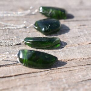 Natural Chrome Diopside Pendant, Gemstone Necklace, Large Pendant, Gemstone Jewelry, Stone Pendant, Handmade, Tumble, Gift Her, Christmas
