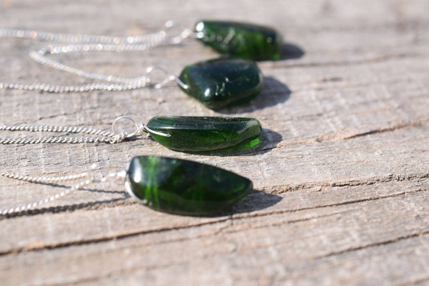 Natural Chrome Diopside Pendant, Gemstone Necklace, Large Pendant, Gemstone Jewelry, Stone Pendant, Handmade, Tumble, Gift Her, Christmas
