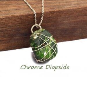 Natural Designer Raw Chrome Diopside Pendant In 925 Sterling Silver, Gemstone Necklace, Raw Pendant, Silver Jewelry, Dainty Pendant, Gift