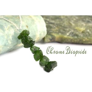 Natural Raw Chrome Diopside Pendant In 925 Sterling Silver, Rough Gemstone Necklace, Uncut Pendant, Stone Pendant, Birthstone, Gift For Her