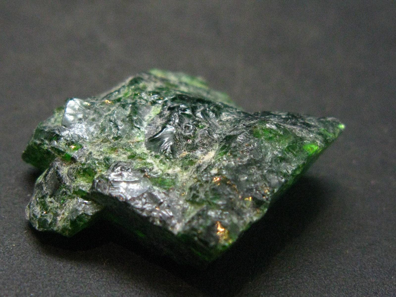 Gemmy Raw Natural Intense Forest Green Chrome Diopside Raw Piecet From Russia - 0.9"