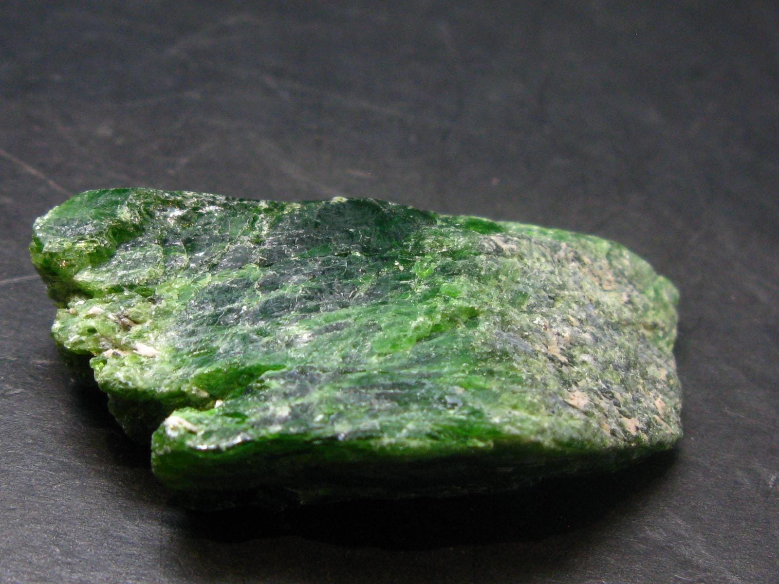 Gemmy Raw Natural Intense Forest Green Chrome Diopside Raw Piecet From Russia - 1.9"