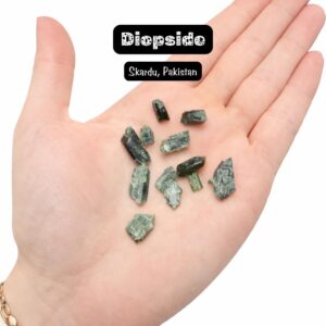 One Mini Dark Diopside Specimen - Pakistan - Rough Diopside Thumbnail Specimen One Mini Dark Diopside Specimen - Pakistan - Rough Diopside Thumbnail Specimen