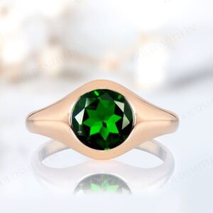 Chrome Diopside Engagement Ring For Women 925 Stirling Silver Green Gemstone Ring Vintage Bridal Statement Ring Anniversary Gift For Her Chrome Diopside Engagement Ring For Women 925 Stirling Silver Green Gemstone Ring Vintage Bridal Statement Ring Anniversary Gift For Her