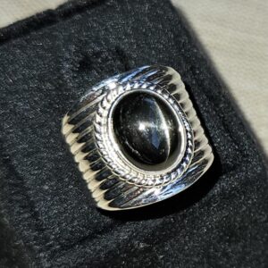 Handmade Sterling Silver Black Star Diopside Statement Ring