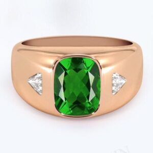 Unique Green Chrome Diopside Signet Ring For Women Elongated Cushion Cut Chrome Diopside Signet Ring Vintage Statement Ring Anniversary Gift Unique Green Chrome Diopside Signet Ring For Women Elongated Cushion Cut Chrome Diopside Signet Ring Vintage Statement Ring Anniversary Gift