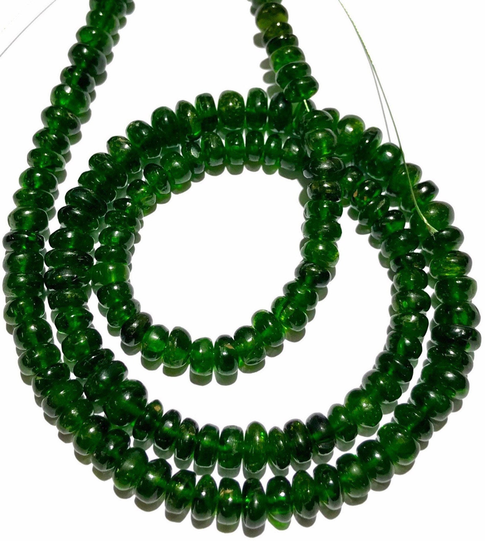 Aaa+ Natural Chrome Diopside Gemstone Beads 4-5 Mmchrome Diopside Smooth Rondelle Beads Chrome Diopside Gem Beads Chrome Diopside Rondelles