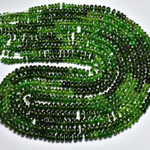 Superb Chrome Diopside Rondelle Bead - 14 inches - Natural Beautiful Smooth Chrome Diopside Rondelles - Size is 3.5 - 4.5 mm #1550 Superb Chrome Diopside Rondelle Bead - 14 inches - Natural Beautiful Smooth Chrome Diopside Rondelles - Size is 3.5 - 4.5 mm #1550