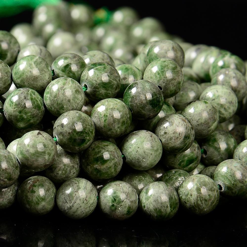 Natural Chrome Diopside Gemstone Round 7-8mm 8-9mm 9-10mm 11mm Loose Beads 7.5inch Half Strand (d592)