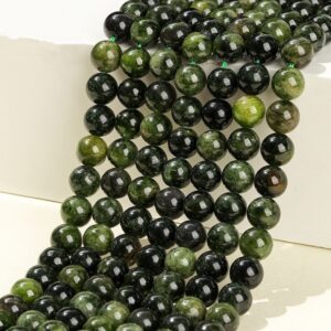 Natural Genuine Diopside Round Beads,6mm 8mm 10mm 12mm Genuine Green Diopside Beads,one Strand 15" Natural Genuine Diopside Round Beads,6mm 8mm 10mm 12mm Genuine Green Diopside Beads,one Strand 15"