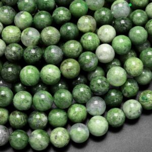 Natural Green Chrome Diopside 6mm 8mm 10mm 12mm 14mm Smooth Round Beads Gemstone 15.5" Strand