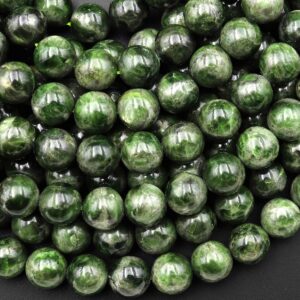 Natural Green Chrome Diopside 6mm 8mm 10mm Smooth Round Beads Gemstone 15.5" Strand Natural Green Chrome Diopside 6mm 8mm 10mm Smooth Round Beads Gemstone 15.5" Strand