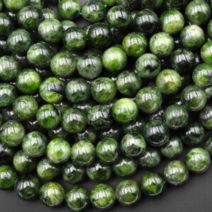 Natural Green Chrome Diopside 8mm Smooth Round Beads Gemstone 15.5" Strand Natural Green Chrome Diopside 8mm Smooth Round Beads Gemstone 15.5" Strand
