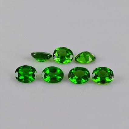 2.51 Cts Natural Chrome Diopside 5x4x2.5 Mm Faceted Oval 7 Pieces Loose Gemstone - 100% Natural Chrome Diopside Gemstone - Cdgrn-1034