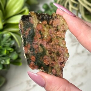 Pyrope, Diopside, And Enstatite Slab | 5g | - #2 (polished Green Red Crystal Chunk, Heart Chakra, Love) Pyrope, Diopside, And Enstatite Slab | 5g | - #2 (polished Green Red Crystal Chunk, Heart Chakra, Love)
