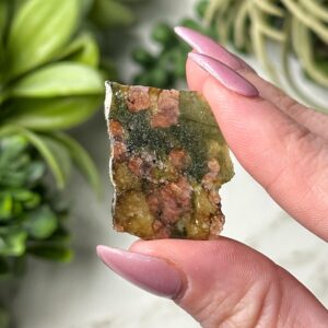 Pyrope, Diopside, And Enstatite Slab | 1g | - #4 (polished Green Red Crystal Chunk, Heart Chakra, Love) Pyrope, Diopside, And Enstatite Slab | 1g | - #4 (polished Green Red Crystal Chunk, Heart Chakra, Love)