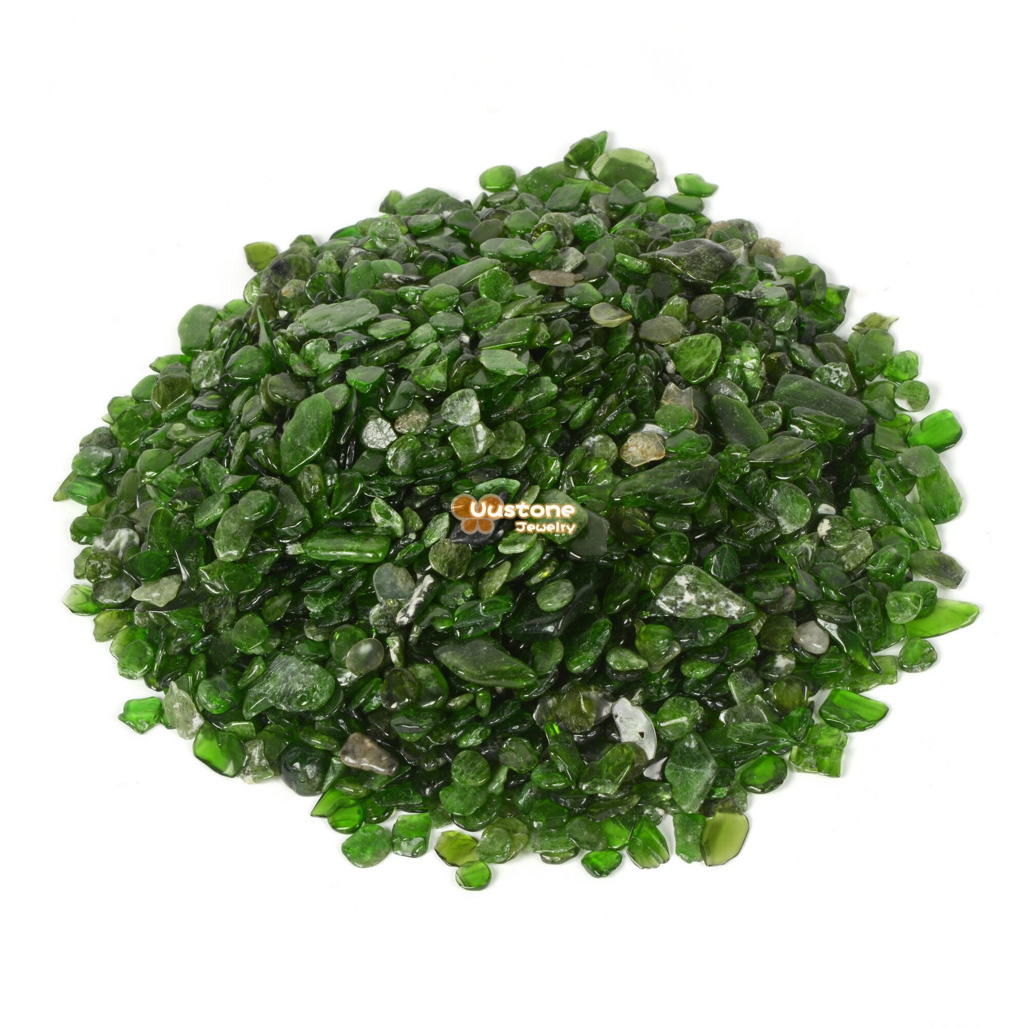 Natural Green Diopside Polished Chips Crushed Tumbled Stone Crystal Healing Embellishments 100 Grams