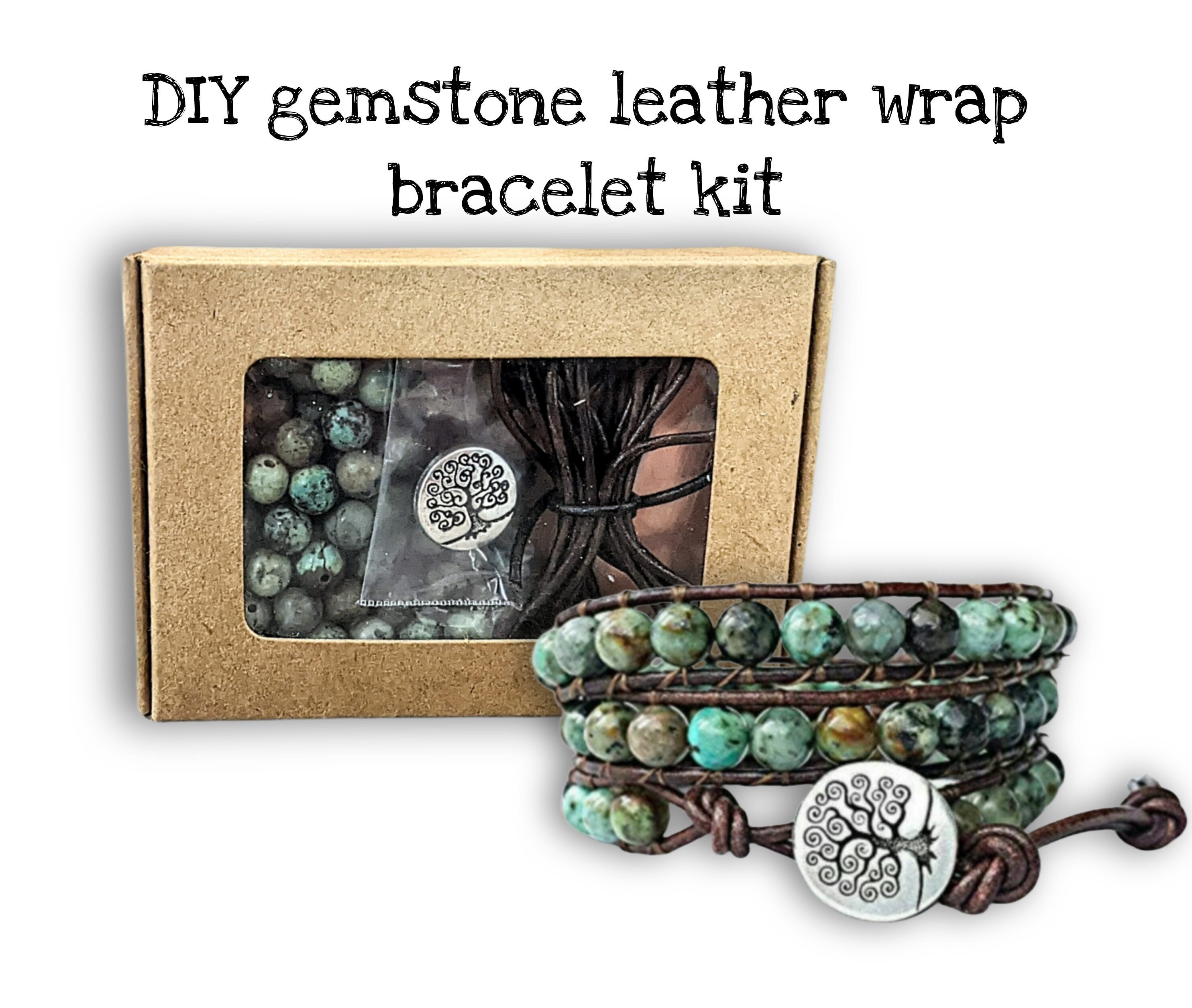 Diy Gemstone Leather Wrap Bracelet Kit: Boho Jewelry Making Diy Gemstone Leather Wrap Bracelet Kit: Boho Jewelry Making