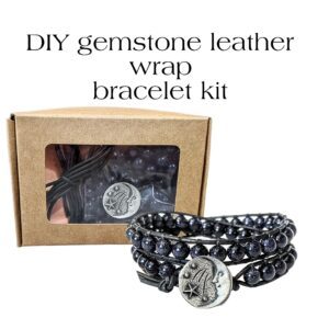 DIY Gemstone Leather Wrap Bracelet Kit: Boho Jewelry Making