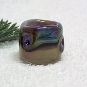 Dread Bead Extra Large Hole Lampwork Glass - XL BHB Ocher Flow Dread Bead Extra Large Hole Lampwork Glass - XL BHB Ocher Flow