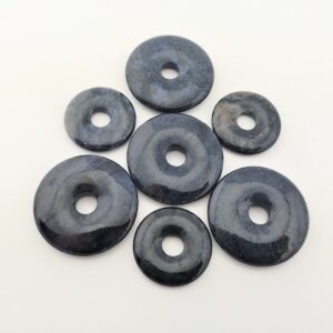 Dumortierit Donut 30-40mm, A Qualität, Dumortierit Anhänger,Take it easy stone, gebohrter Dumortierit, Pi Scheibe, natürlicher Edelstein