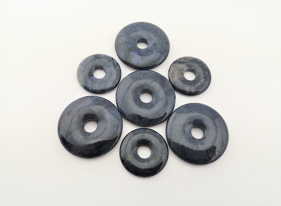 Dumortierit Donut 30-40mm, A Qualität, Dumortierit Anhänger,take It Easy Stone, Gebohrter Dumortierit, Pi Scheibe, Natürlicher Edelstein