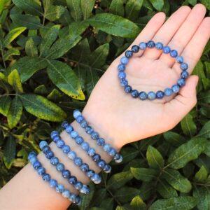 Dumortierite Bead Bracelet - 8mm Crystal Bracelet - Genuine Gemstone Jewelry Gift for Her Dumortierite Bead Bracelet - 8mm Crystal Bracelet - Genuine Gemstone Jewelry Gift for Her