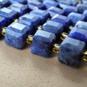 Dumortierite Beads (Cube)(Faceted)(8mm)(15"Strand)
