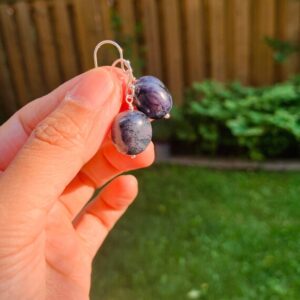 Dumortierite beads earrings Merle hue natural stone jewelry Special gift for her