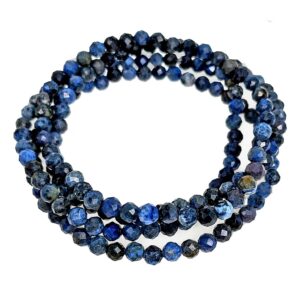 Dumortierite 4 Mm Faceted Bracelet Aka Blue Quartz #lv2418