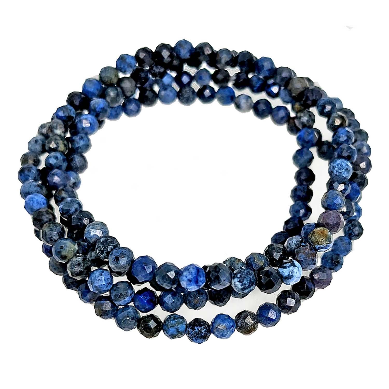 Dumortierite 4 Mm Faceted Bracelet Aka Blue Quartz #lv2418