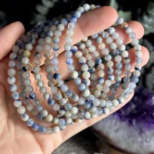 6mm Dumortierite Quartz Bracelet: Crystal Stretch Bracelet 6mm Dumortierite Quartz Bracelet: Crystal Stretch Bracelet
