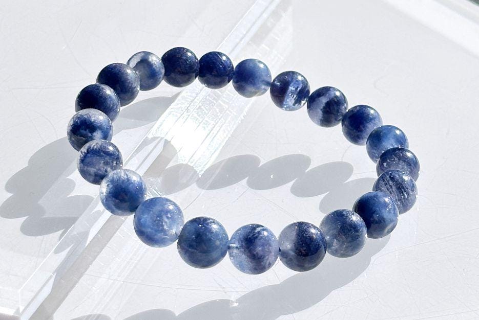 Certified Rare Find Natural Genuine Blue Dumortierite Beads Bracelet, Dumortierite Crystal Beads Bracelet, 天然收藏级浓郁蓝线石蓝绒发晶手串 Certified Rare Find Natural Genuine Blue Dumortierite Beads Bracelet, Dumortierite Crystal Beads Bracelet, 天然收藏级浓郁蓝线石蓝绒发晶手串
