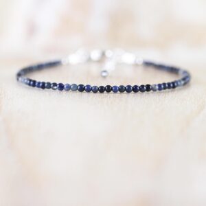 Dumortierite Bracelet In Sterling Silver, Gold Or Rose Gold Filled Dumortierite Bracelet In Sterling Silver, Gold Or Rose Gold Filled