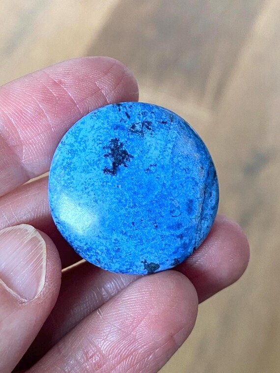 Dumortierite Cabochon, 29mm Round, Bright Blue Pendant Gemstone