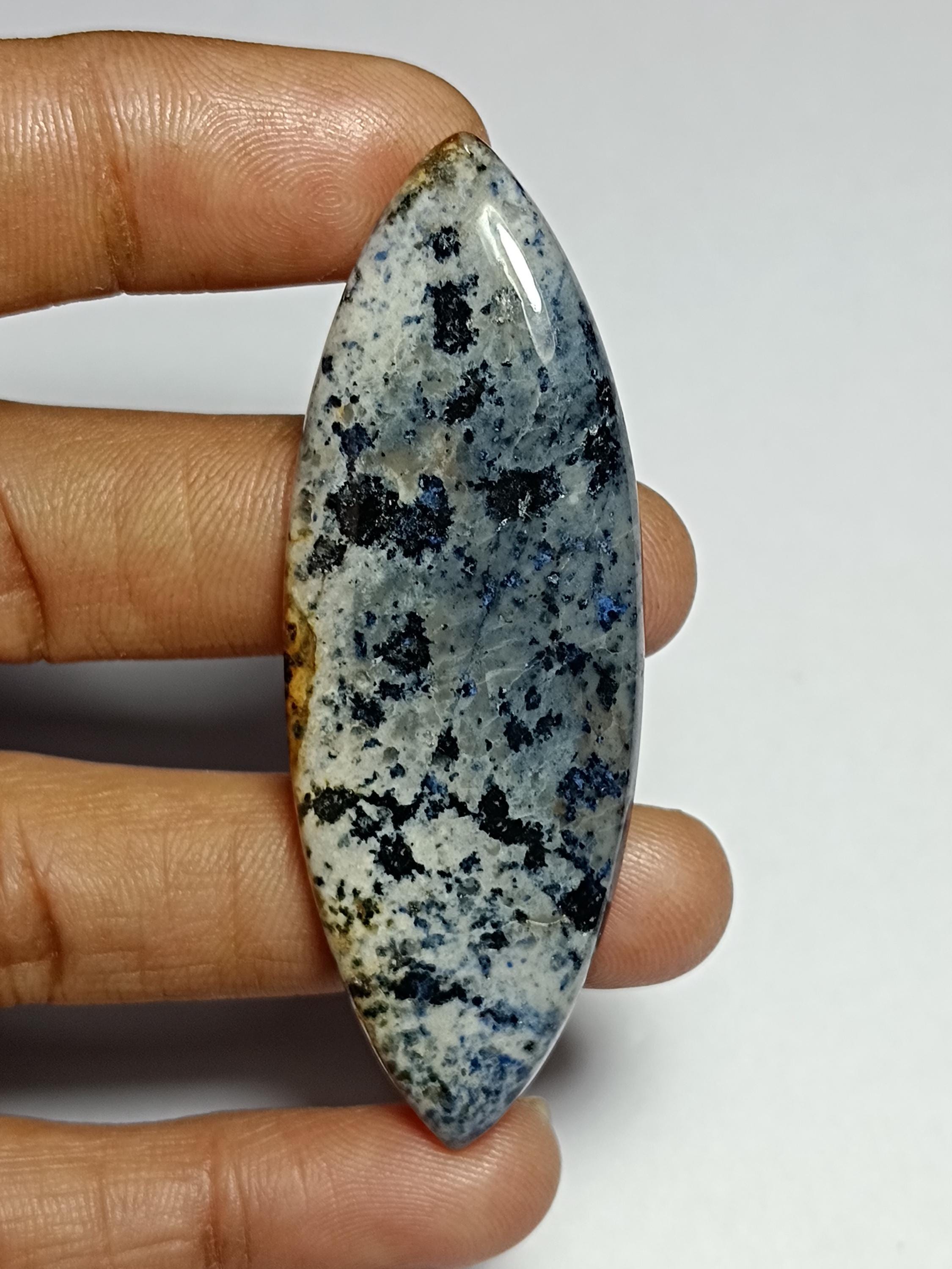 Dumortierite Quartz Cabochon, 85 Cts, 65 X 23 Mm Gemstone