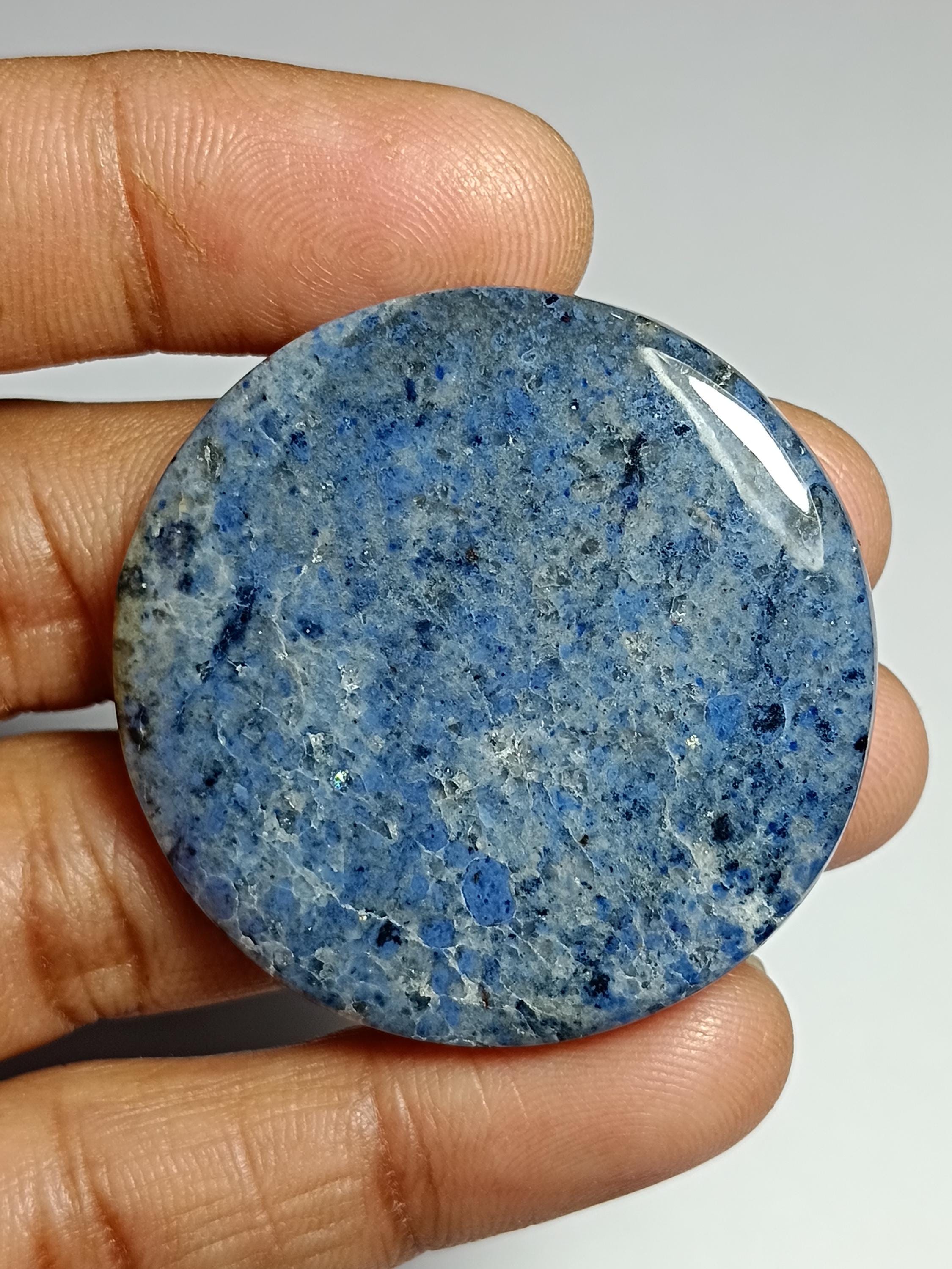 Dumortierite Quartz Cabochon Gemstone (100 Cts, 41 X 41 Mm) Dumortierite Quartz Cabochon Gemstone (100 Cts, 41 X 41 Mm)