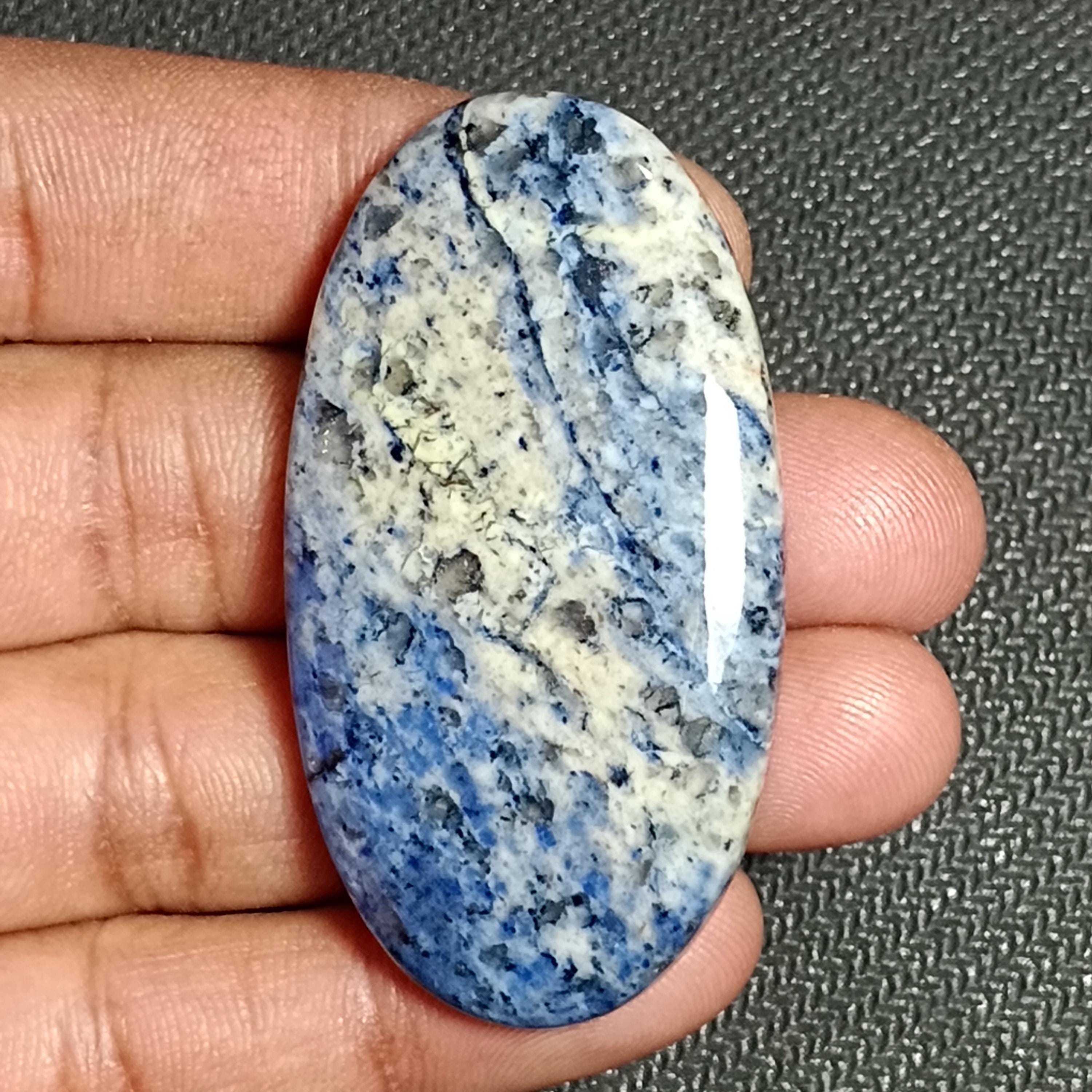 Dumortierite Quartz Cabochon, Gemstone (102cts. 55 X 29 Mm)