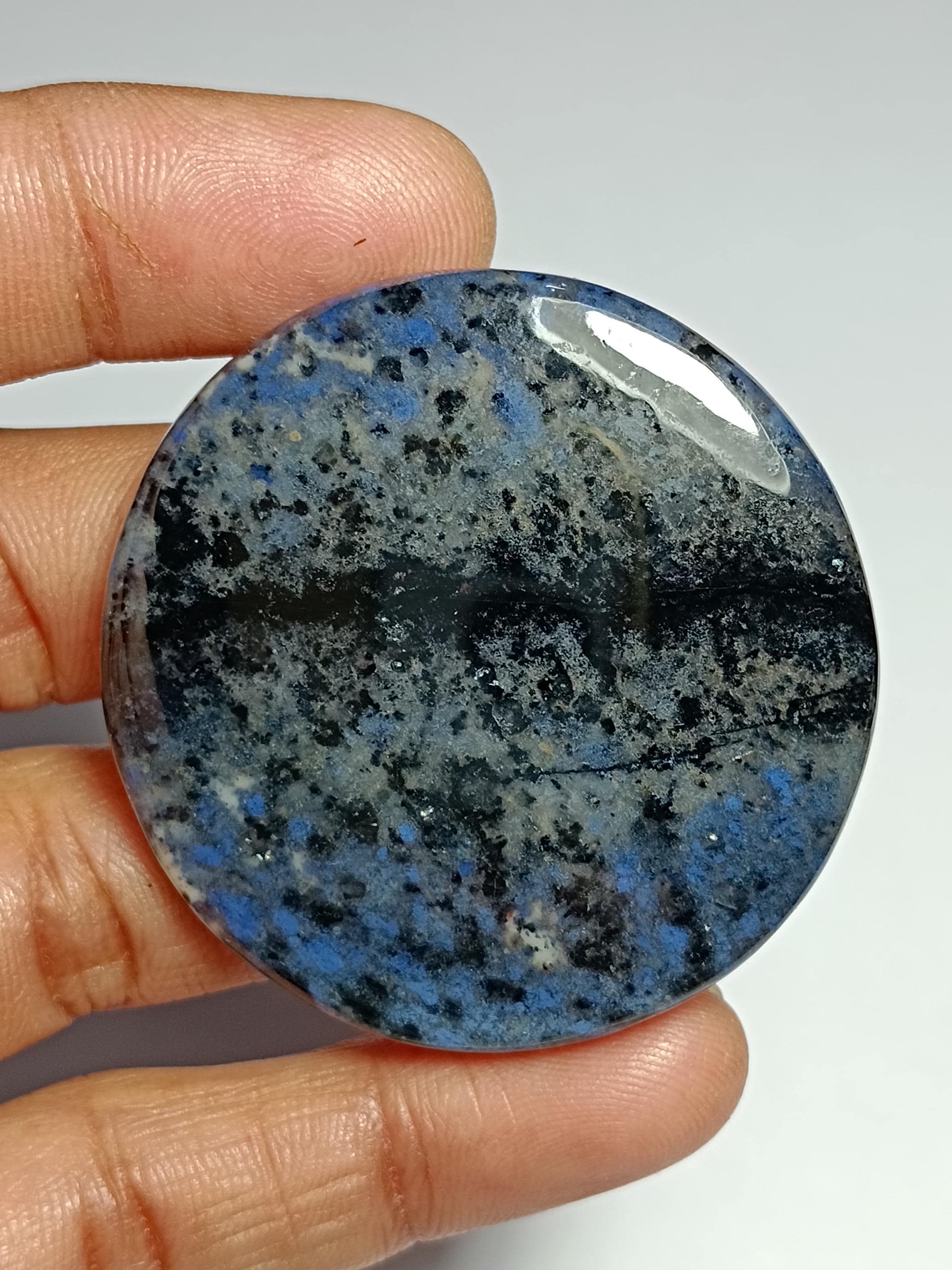 Dumortierite Quartz Cabochon Gemstone (119 Cts, 46 X 46 Mm)