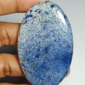 Dumortierite Quartz Cabochon Gemstone (160 Cts, 63 X 40 Mm) Dumortierite Quartz Cabochon Gemstone (160 Cts, 63 X 40 Mm)