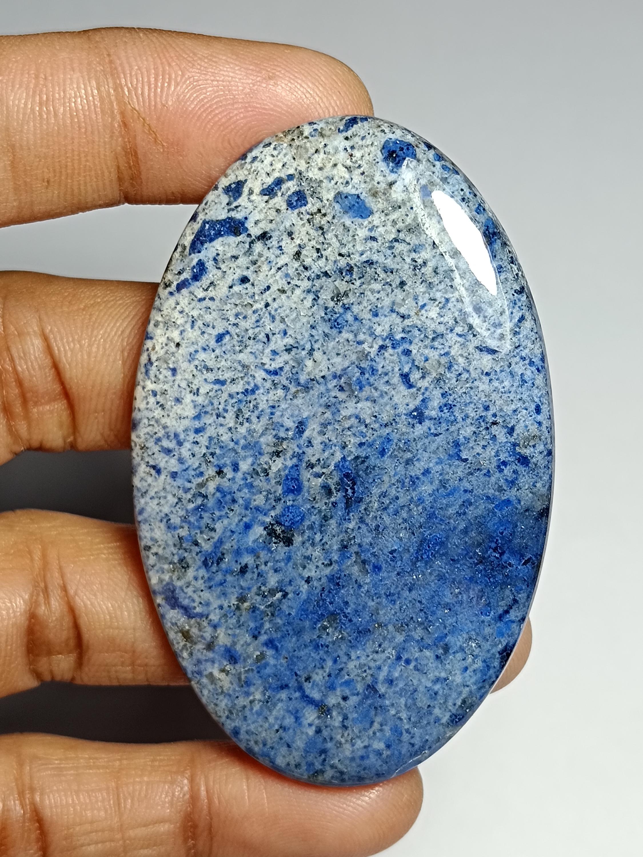 Dumortierite Quartz Cabochon Gemstone (160 Cts, 63 X 40 Mm) Dumortierite Quartz Cabochon Gemstone (160 Cts, 63 X 40 Mm)