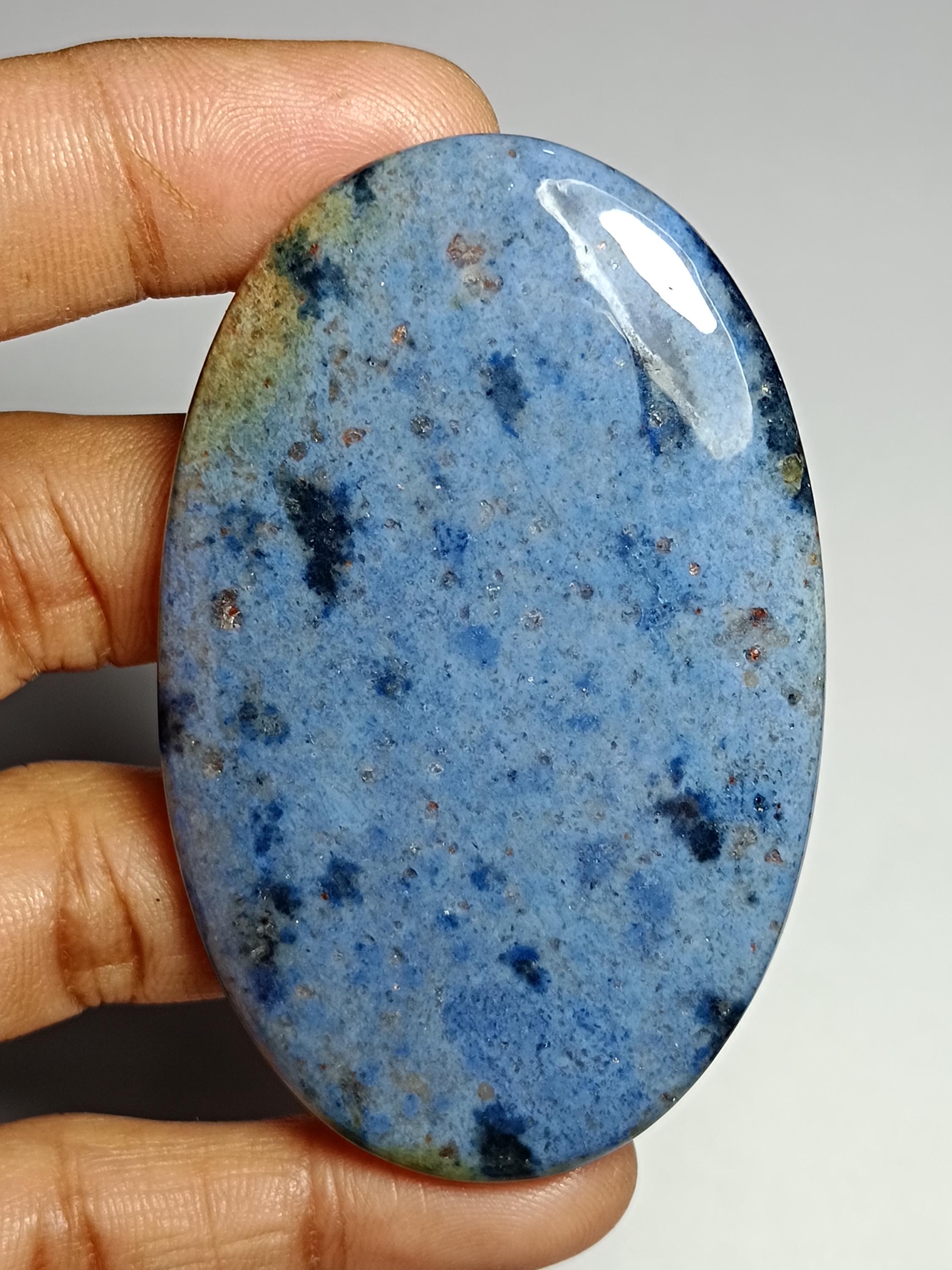 Dumortierite Quartz Cabochon Gemstone (196 Cts, 69 X 44 Mm)