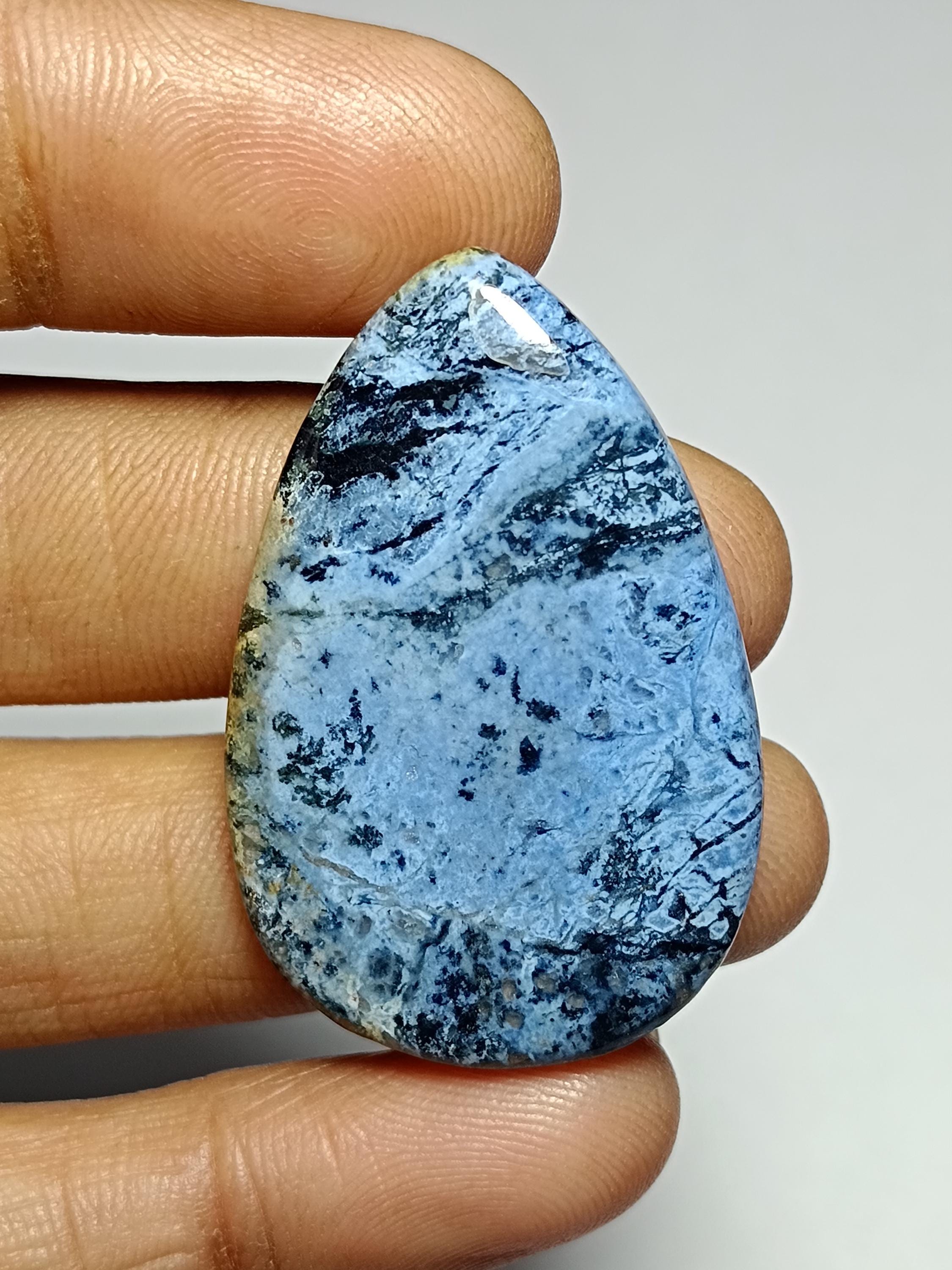 Dumortierite Quartz Cabochon, Gemstone (38 X 25 Mm)