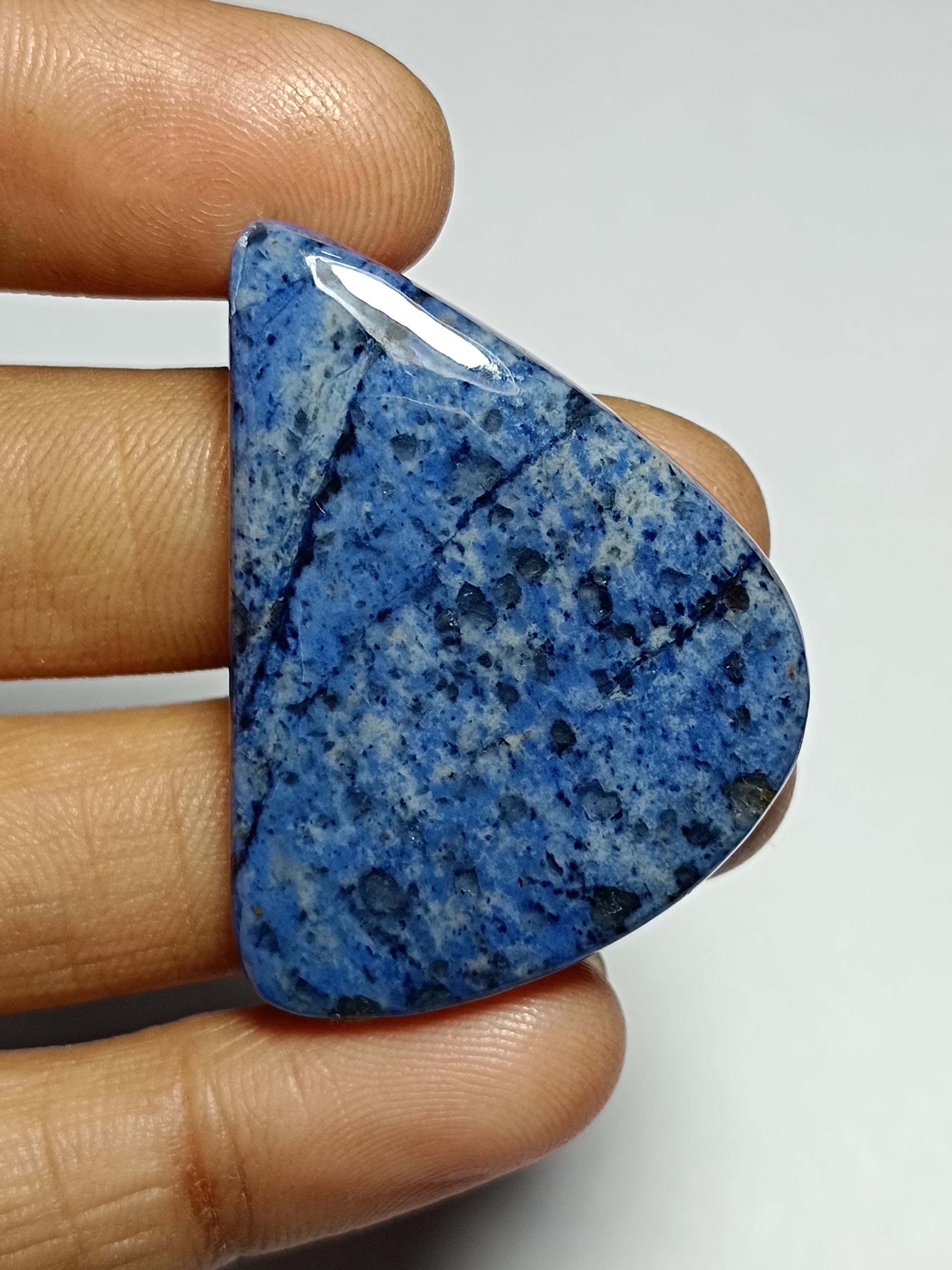 Dumortierite Quartz Cabochon Gemstone (40 X 28 Mm)