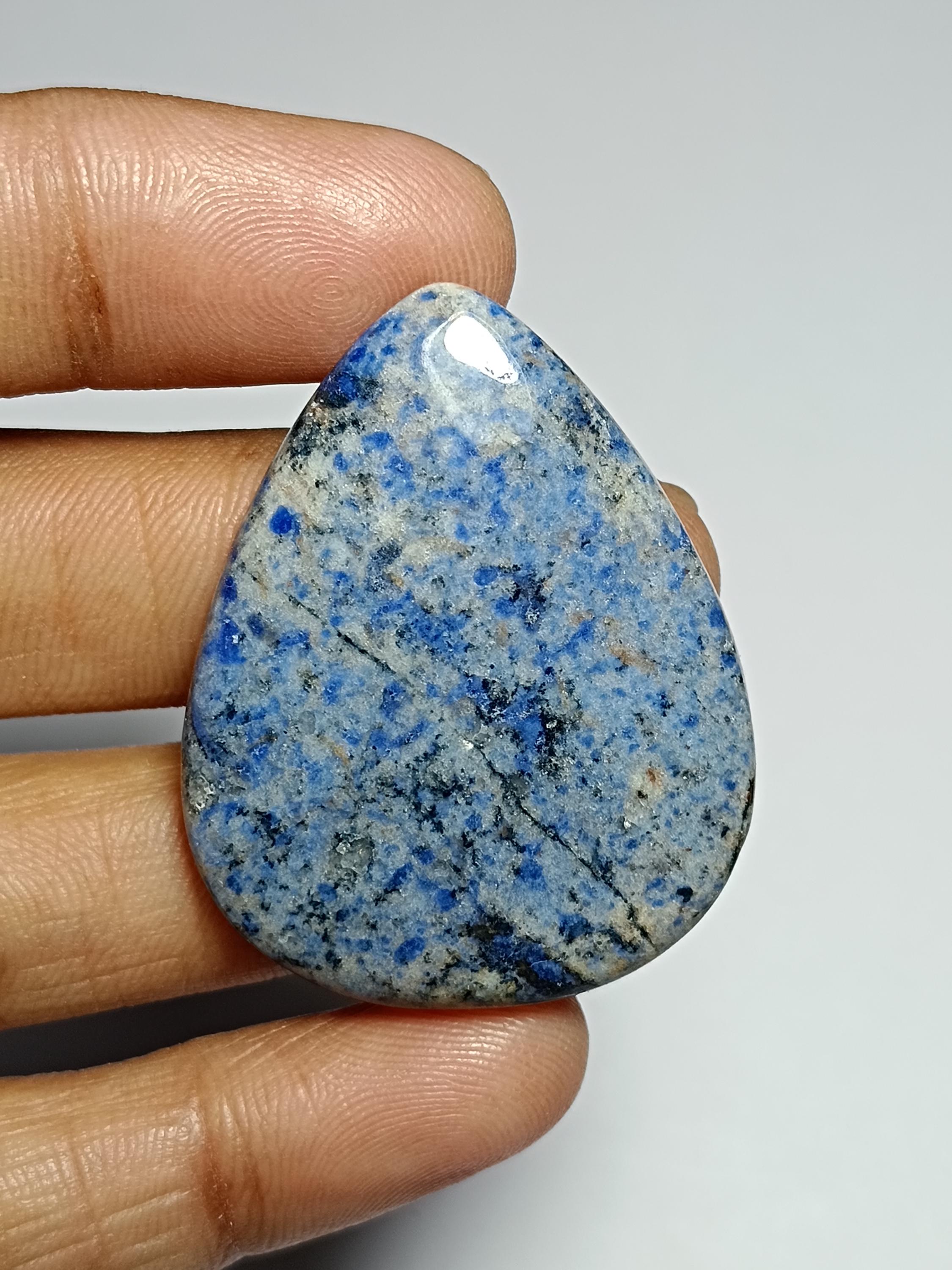 Dumortierite Quartz Cabochon, Gemstone (41 X 32 Mm)