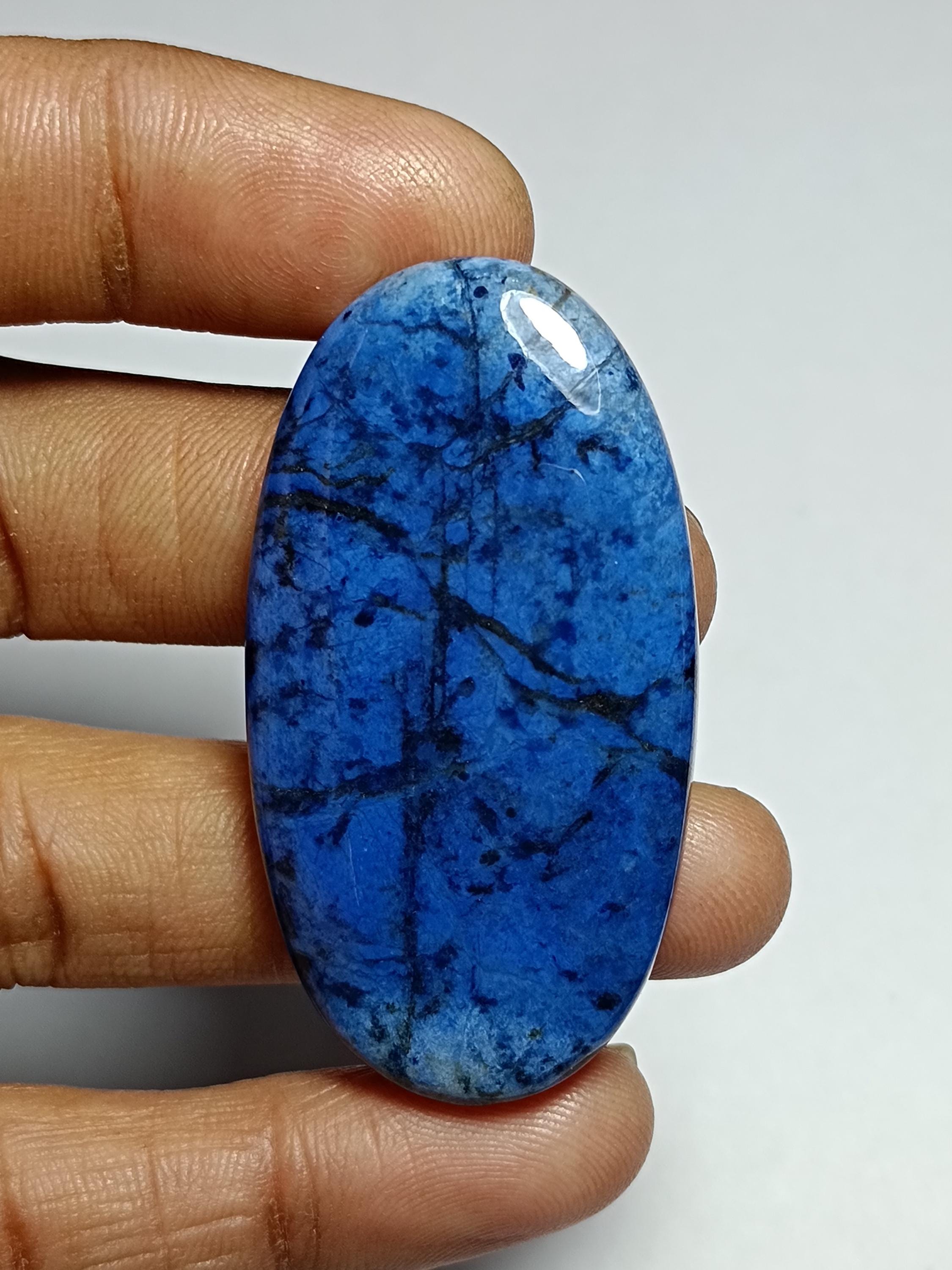 Dumortierite Quartz Cabochon, Gemstone (49 X 26 Mm) Dumortierite Quartz Cabochon, Gemstone (49 X 26 Mm)