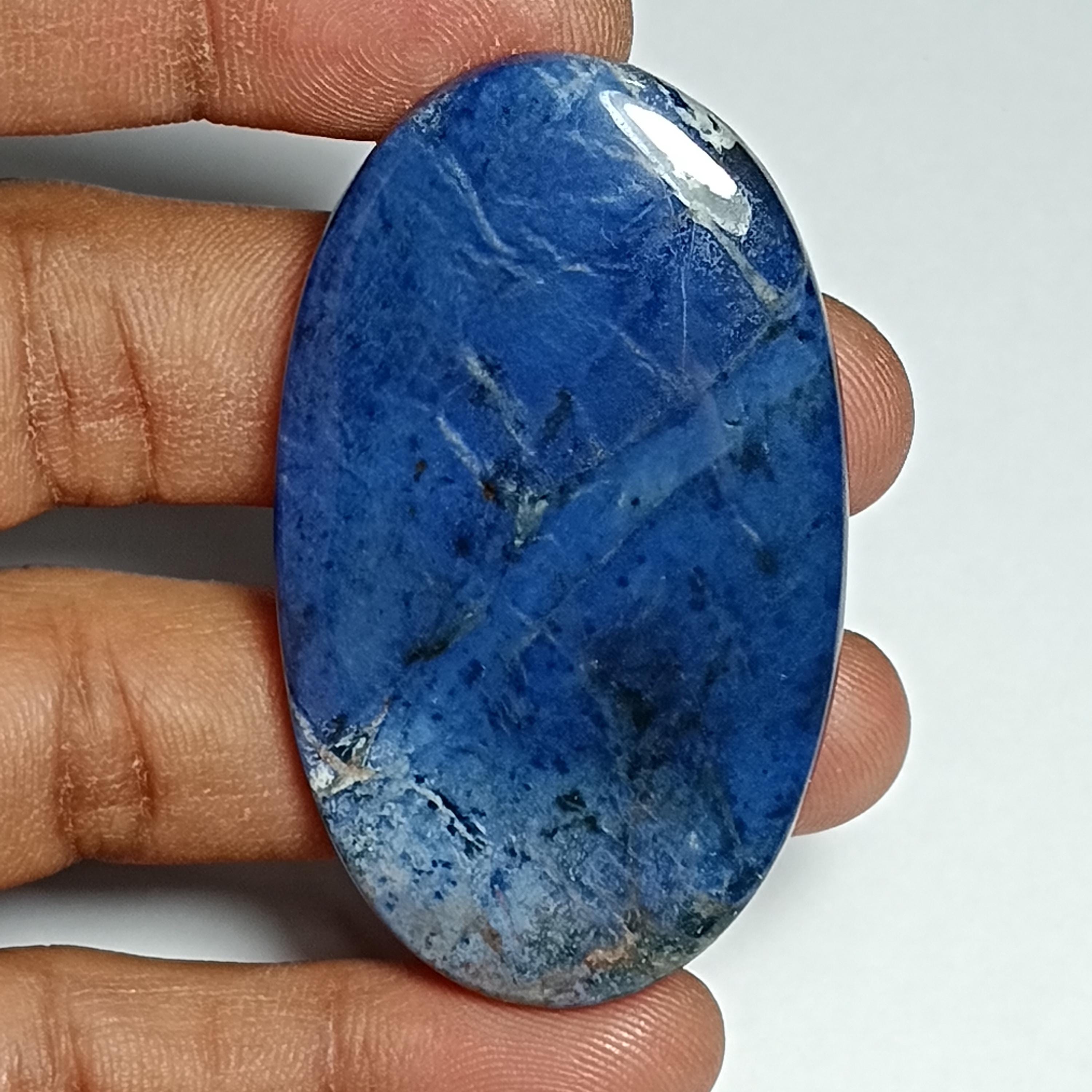 Dumortierite Quartz Cabochon, Gemstone (55 X 33 Mm)