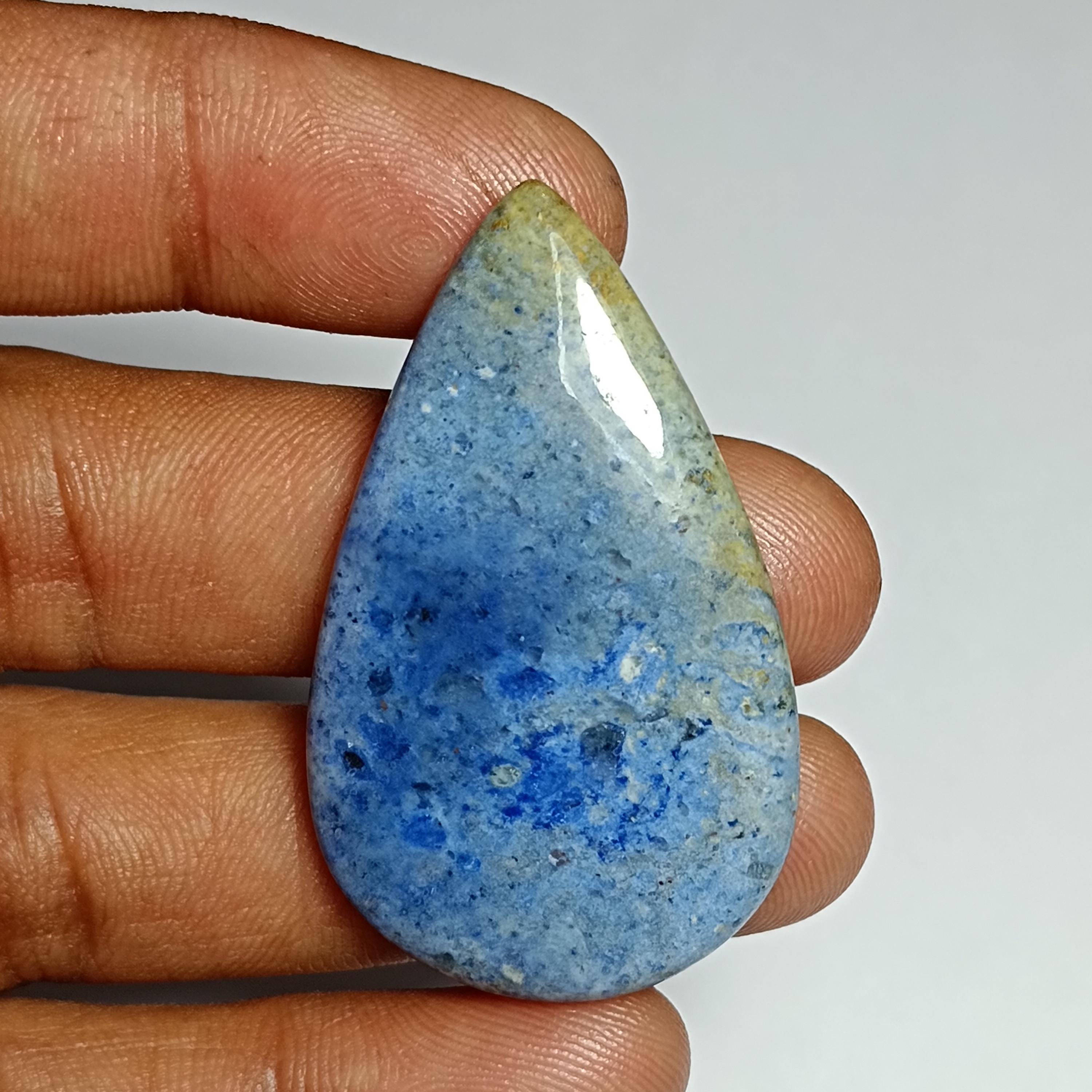 Dumortierite Quartz Cabochon Gemstone (56 Cts, 45 X 27 Mm)