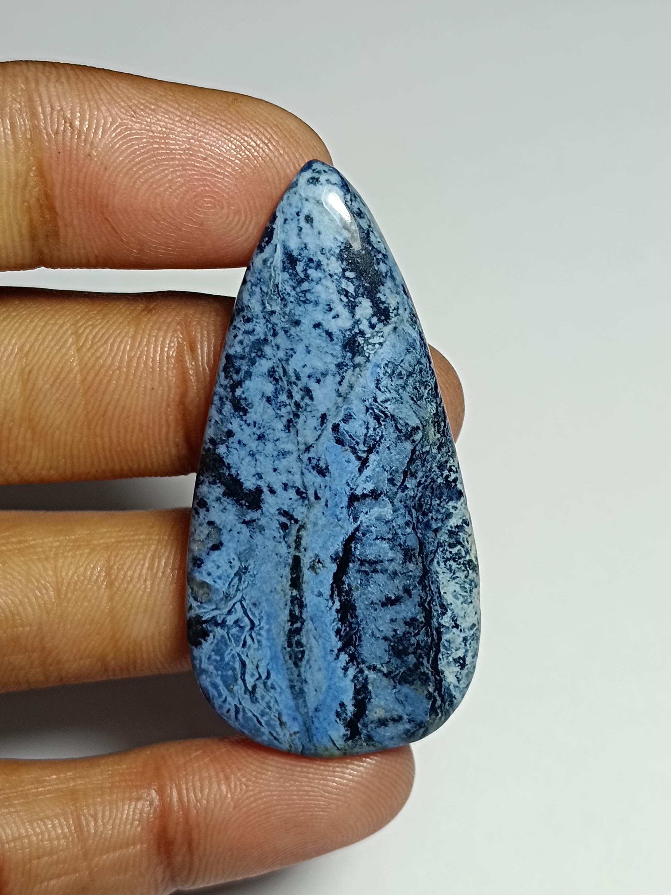 Dumortierite Quartz Cabochon, Gemstone 61cts. 51 X 25 Mm